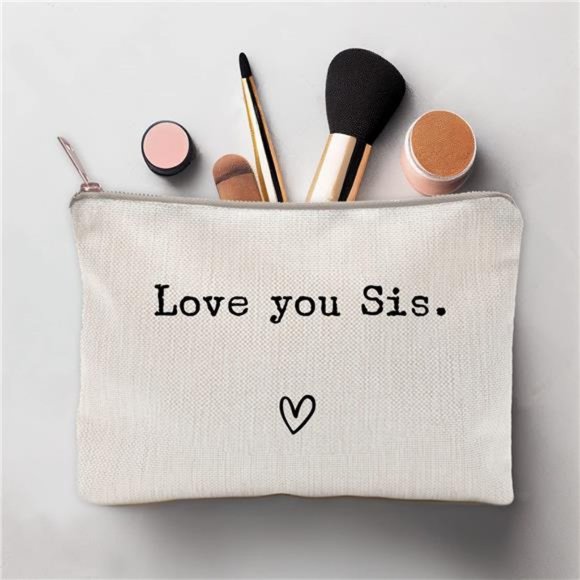 Love You Sister, Sister Gift, Missing You, Send Love, Makeup Case, Toiletry Bag - Picture 4 of 6